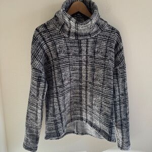 Columbia Plaid Turtleneck Pullover Sweater Cowl Neck Flece Women’s M